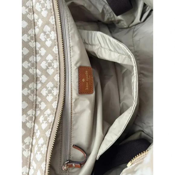 KATE SPADE Beige Classic Stevie Bag Tote Purse - Diaper Baby Shoulder Bag - Picture 4 of 16